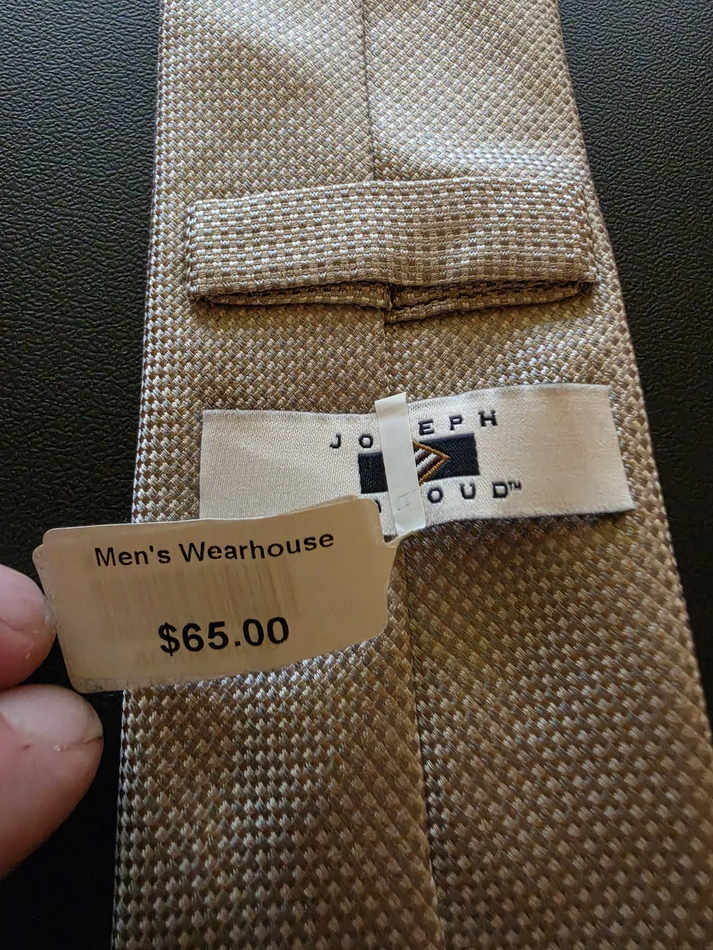 Joseph Abboud Men's Beige Textured Tie